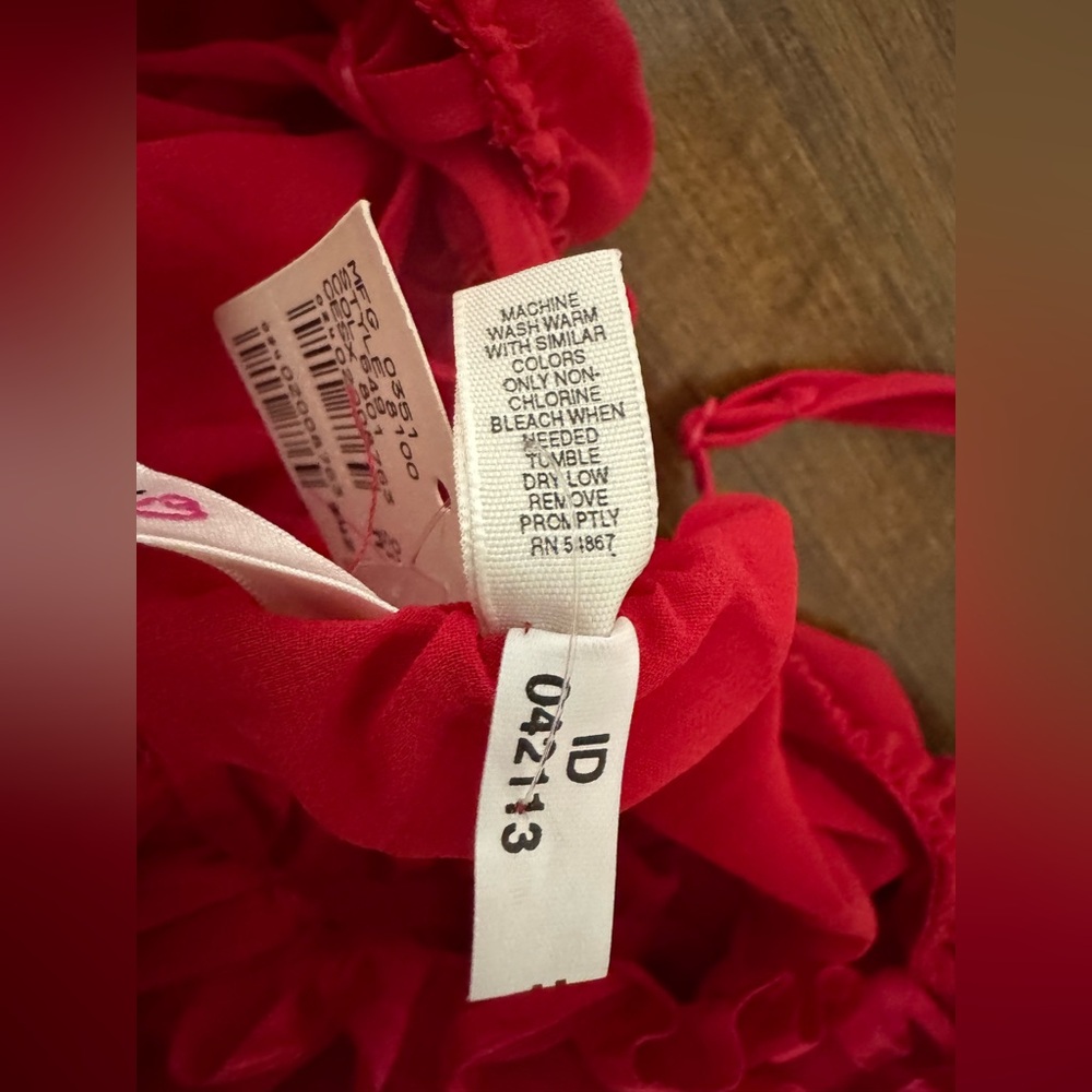 NWT Vintage Victoria’s Secret red ruffle sheer lingerie dress - Picture 8 of 8